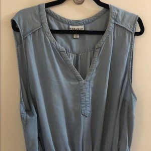 Ava and Viv Sleeveless Chambray Tank Dress